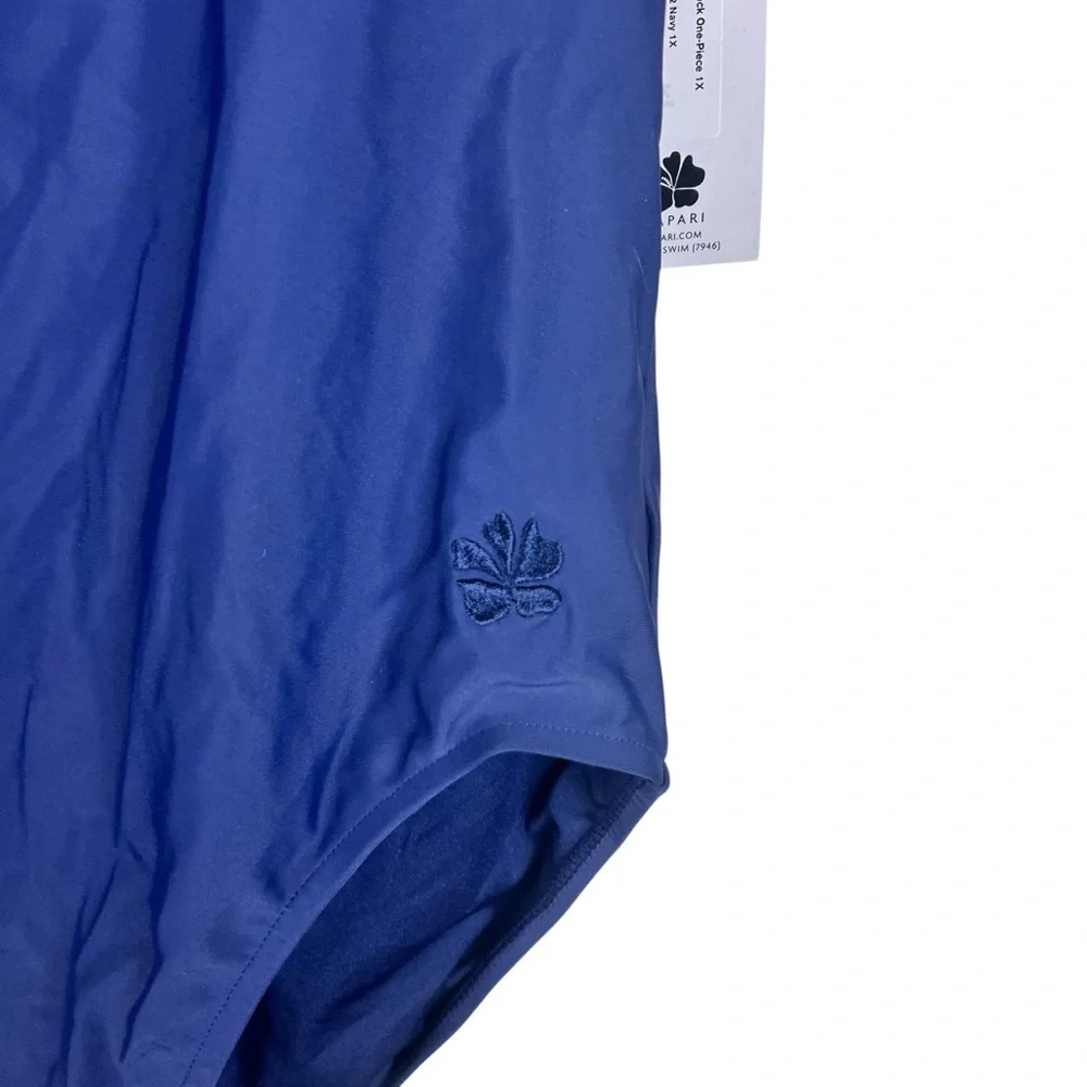 Hapari NWT Navy Crew Neck One Piece Swimsuit SZ 1X - Picture 6 of 11